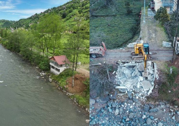 Fırtına Vadisi’ndeki  Kaçak Yapılar Yıkılıyor